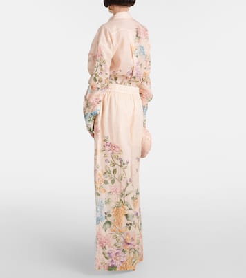 Pantalon ample Halliday en lin à fleurs | Zimmermann