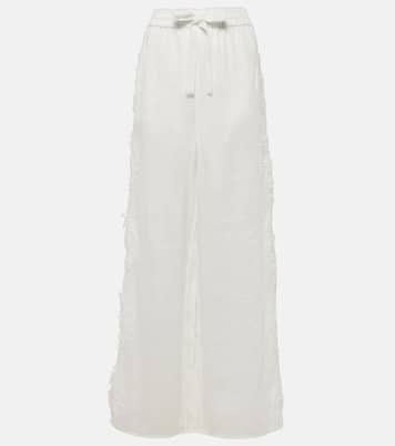Pantaloni a gamba larga Halliday in lino con pizzo | Zimmermann