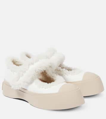 Sneakers Pablo in pelle con shearling | Marni