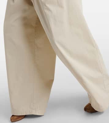 Weite High-Rise-Hose aus Baumwolle | MM6 Maison Margiela