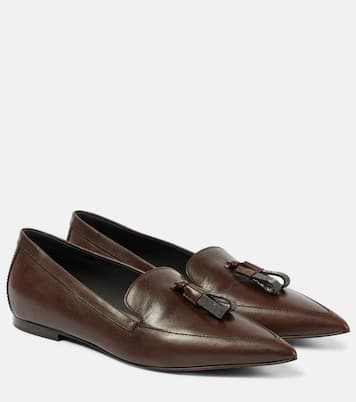 Mocassini in pelle con monili | Brunello Cucinelli