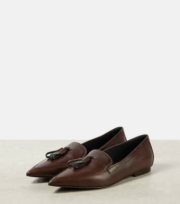 Mocassini in pelle con monili | Brunello Cucinelli