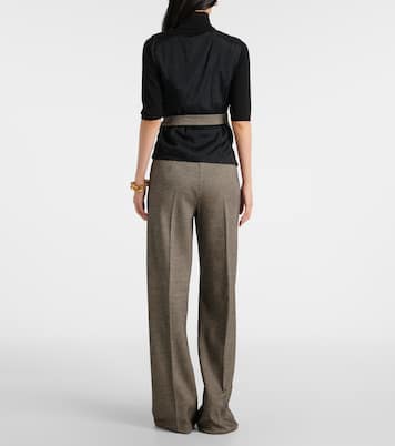 Adige houndstooth wool-blend wrap top | Max Mara