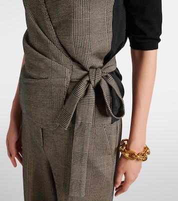 Adige houndstooth wool-blend wrap top | Max Mara