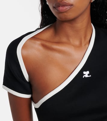 T-shirt asymétrique en coton | Courrèges