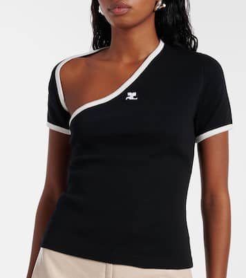T-shirt asymétrique en coton | Courrèges