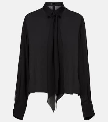 Blusa in seta con fiocco | Wardrobe.NYC