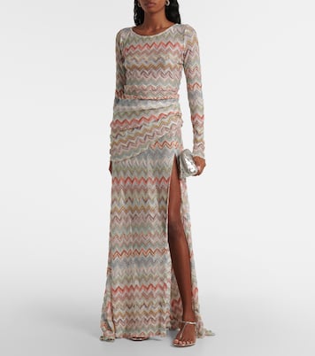 Falda larga metalizada en zigzag | Missoni