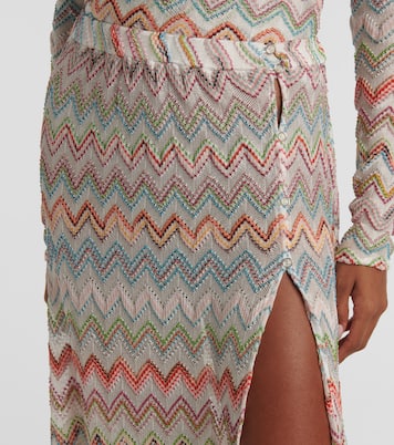Falda larga metalizada en zigzag | Missoni