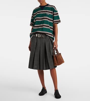 T-shirt in jersey di cotone a righe | Prada
