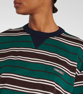 T-shirt in jersey di cotone a righe | Prada