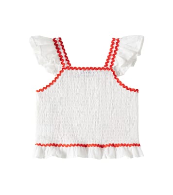 Besticktes Top aus Baumwolle und Leinen | Stella McCartney Kids