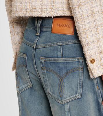 Jeans barrel de tiro alto | Versace