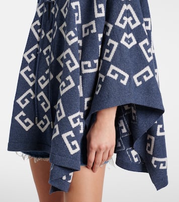 Poncho Monogram 72 in jacquard di cashmere e cotone | Givenchy