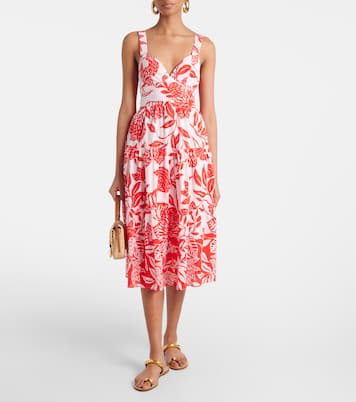 Abito midi Coco in cotone con stampa floreale | Poupette St Barth