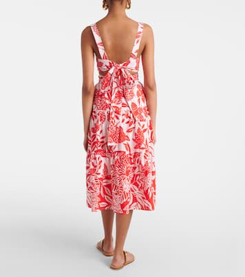 Abito midi Coco in cotone con stampa floreale | Poupette St Barth