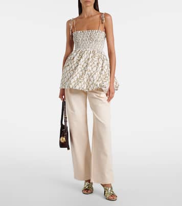 Knot shirred cotton minidress | Burberry