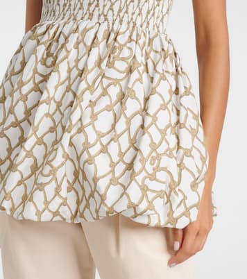 Knot shirred cotton minidress | Burberry