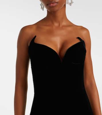 Robe bustier en velours | Mugler