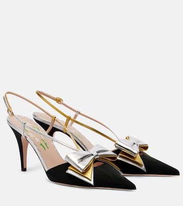 Escarpins sling-back Bowow 85 en moiré | Valentino Garavani