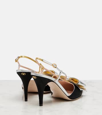 Escarpins sling-back Bowow 85 en moiré | Valentino Garavani