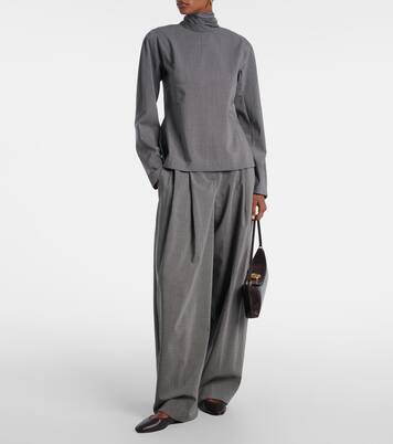 Pantaloni a gamba larga in lana con pince | Jacquemus