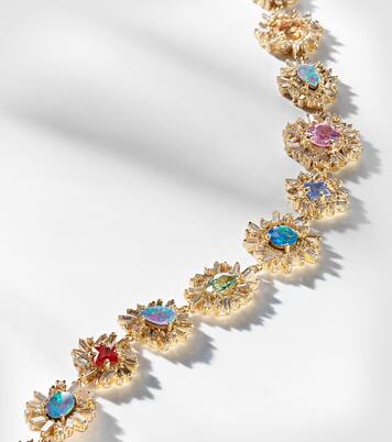 Pulsera Flower Burst de oro de 18 ct con ópalo, zafiro y diamantes | Suzanne Kalan