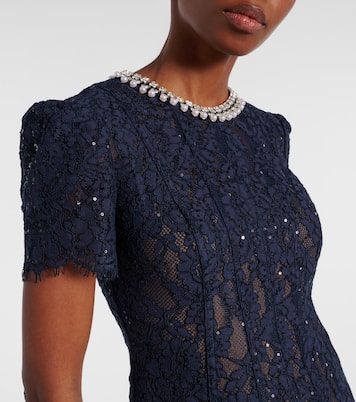 Embellished lace midi dress | Self-Portrait