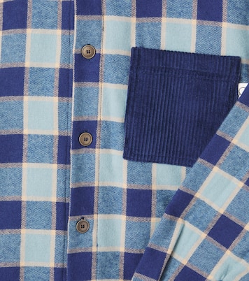 Faro checked hooded cotton flannel shirt | Cozmo