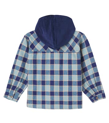 Faro checked hooded cotton flannel shirt | Cozmo
