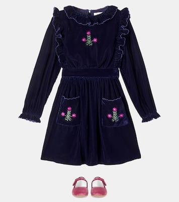 Robe Abril brodée en velours | The New Society