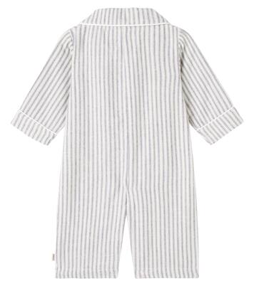 Baby Lennie striped cotton onesie | Wheat