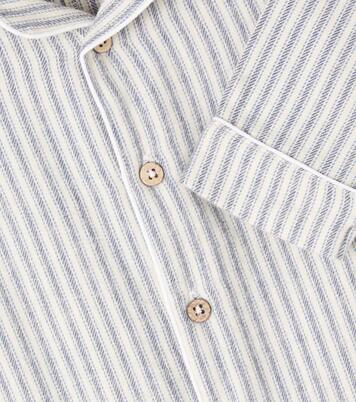 Baby Lennie striped cotton onesie | Wheat