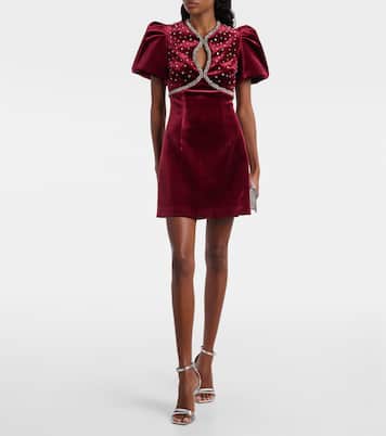 Vestido corto Edwiena de terciopelo | Rebecca Vallance