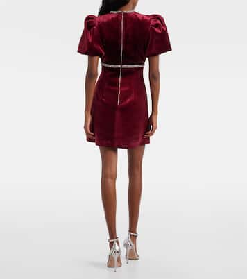 Vestido corto Edwiena de terciopelo | Rebecca Vallance