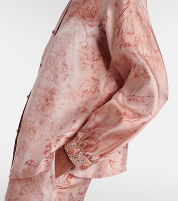 Crespo embellished printed twill shirt | Max Mara