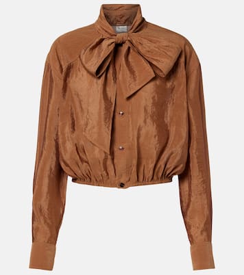 Tie-neck taffeta blouse | Saint Laurent