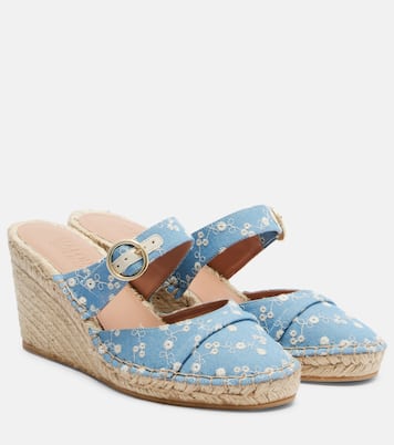 Espadrilles compensées Farah en denim | Malone Souliers