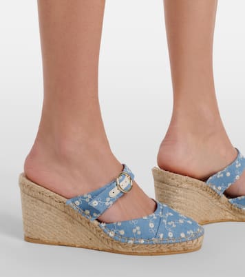 Espadrilles compensées Farah en denim | Malone Souliers