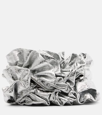 Ruffled metallic leather clutch | Dries Van Noten