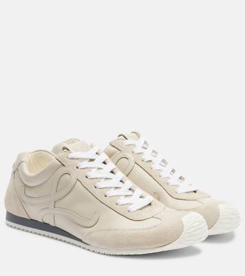 Ballet Runner 2.0 suede-trimmed leather sneakers | Loewe