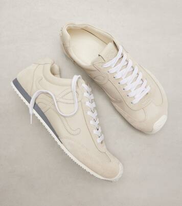 Ballet Runner 2.0 suede-trimmed leather sneakers | Loewe