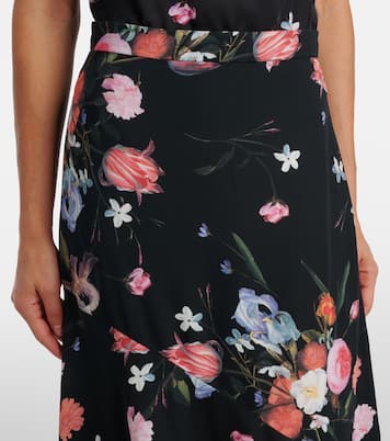 Floral crêpe midi skirt | Erdem