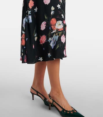 Floral crêpe midi skirt | Erdem