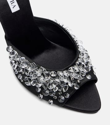 Verzierte Pantoletten Bisous 85 aus Satin | Aquazzura