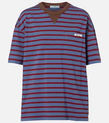 Striped cotton jersey T-shirt | Prada