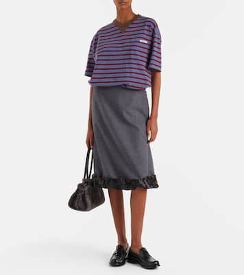 Striped cotton jersey T-shirt | Prada