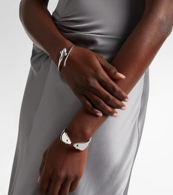 Requin 9kt white gold bangle with diamonds | Yvonne Léon