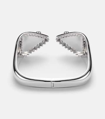 Requin 9kt white gold bangle with diamonds | Yvonne Léon