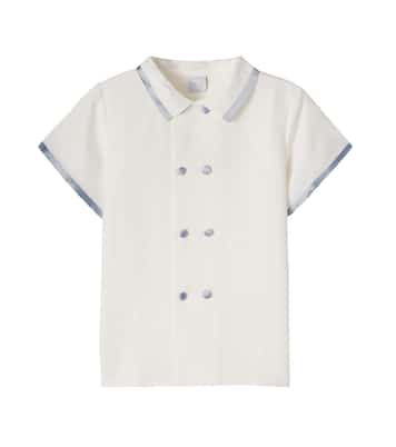 Silk-trimmed linen and cotton shirt | Pepa London
